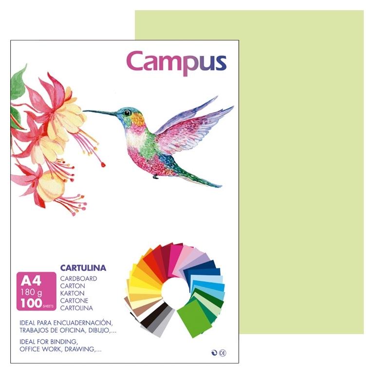 Campus Cartulina A4 180Gr Verde Manzana (100)