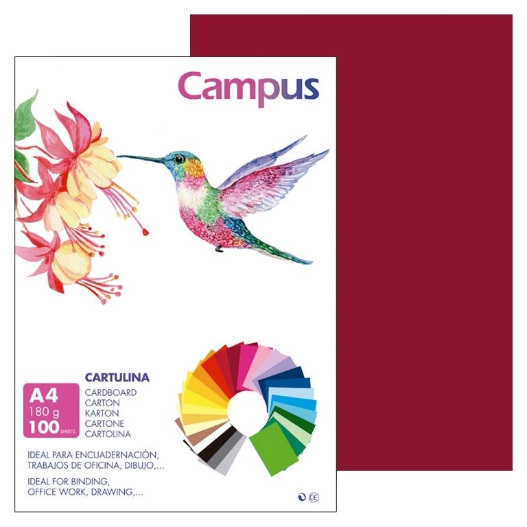 Campus Cartulina A4 180Gr Granate (100)
