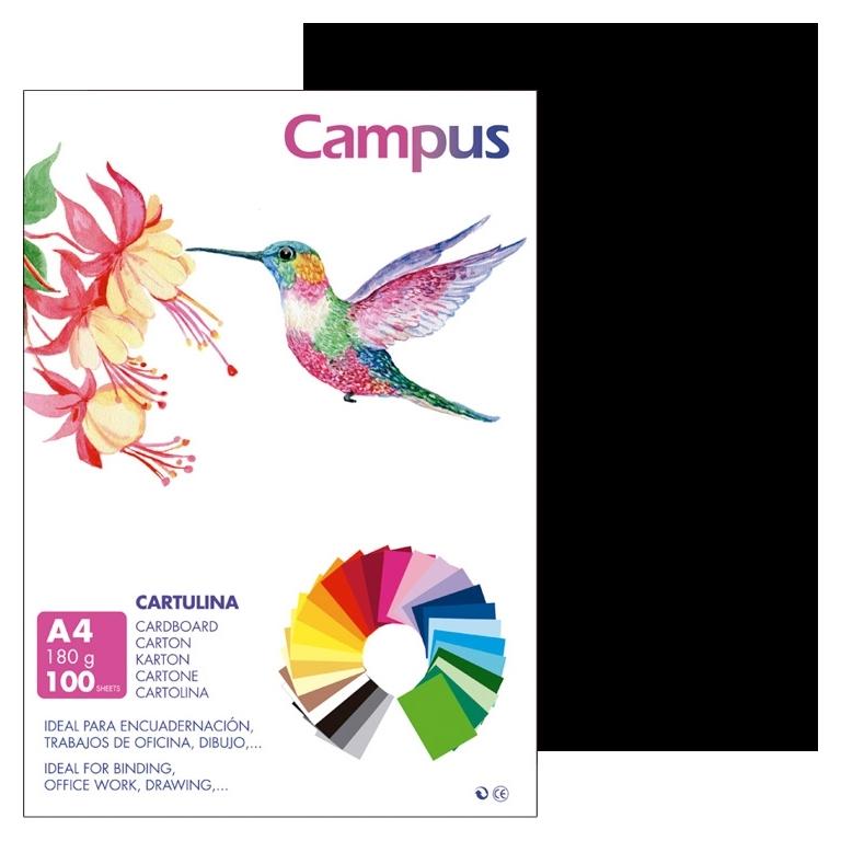 Campus Cartulina A4 180Gr Negro (100)