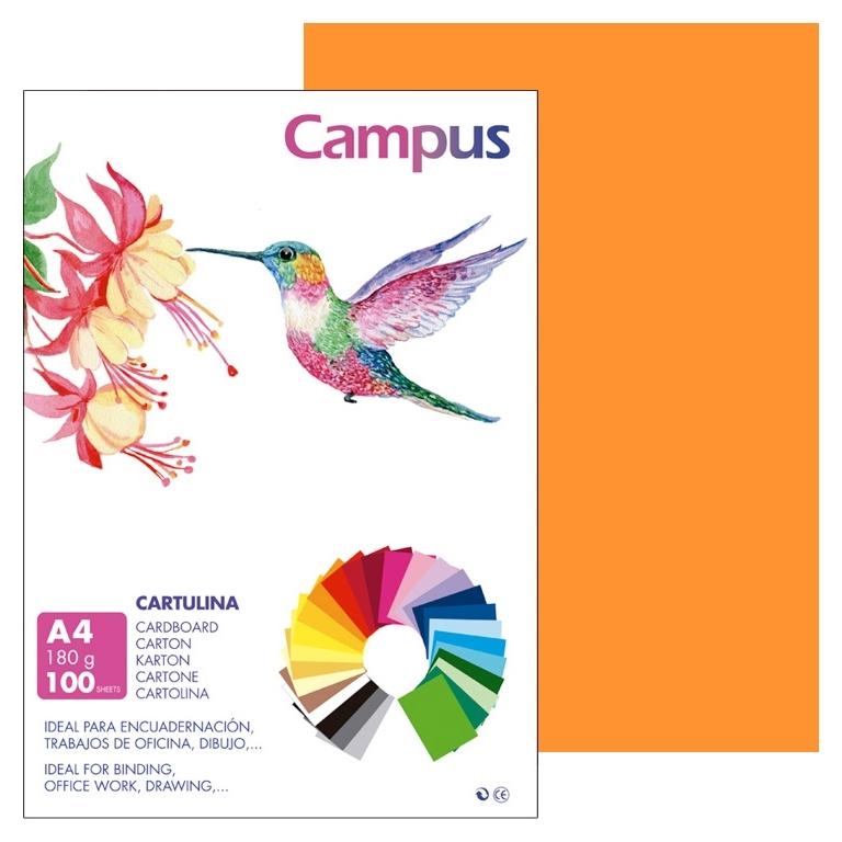 Campus Cartulina A4 180Gr Naranja (100)
