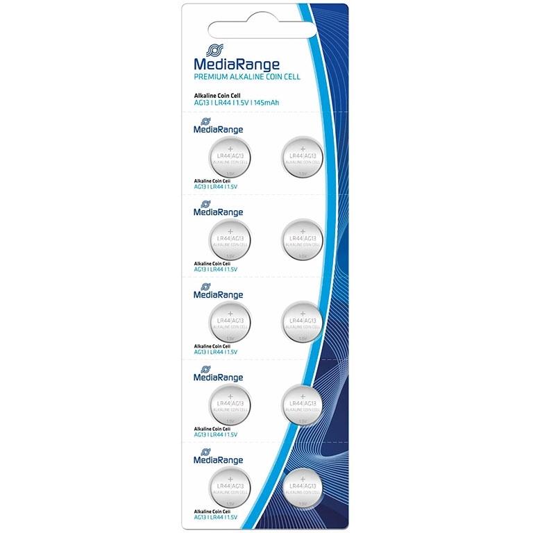 MediaRange LR44 Pilas Alcalinas Boton 1.5V 145mAh (10 Uds.)