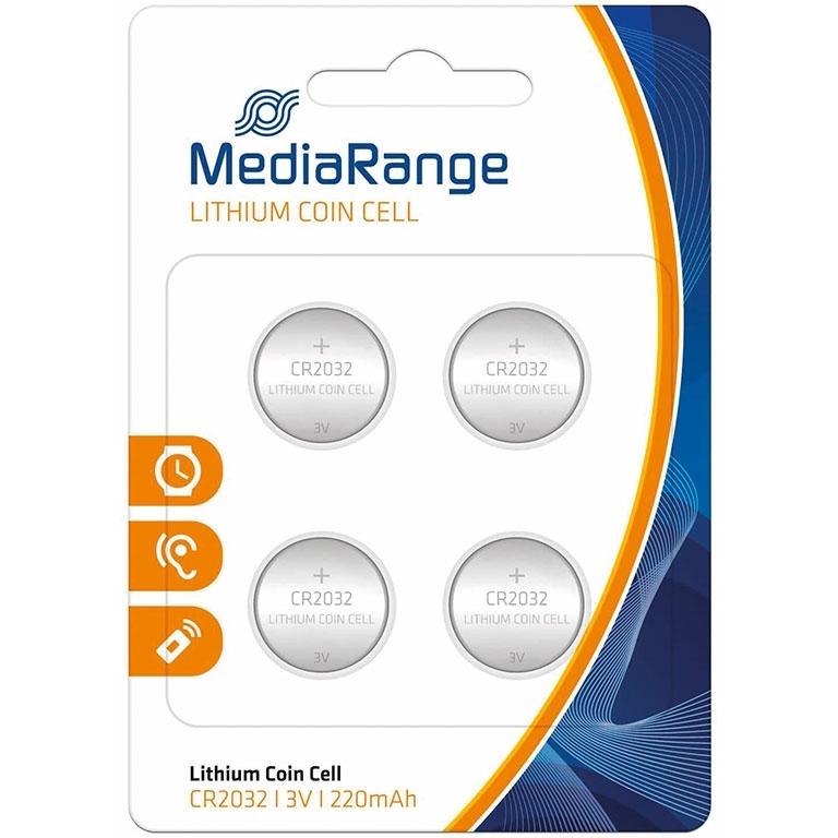 MediaRange CR2032 Pilas Alcalinas Boton 3V 220mAh (4 Uds.)