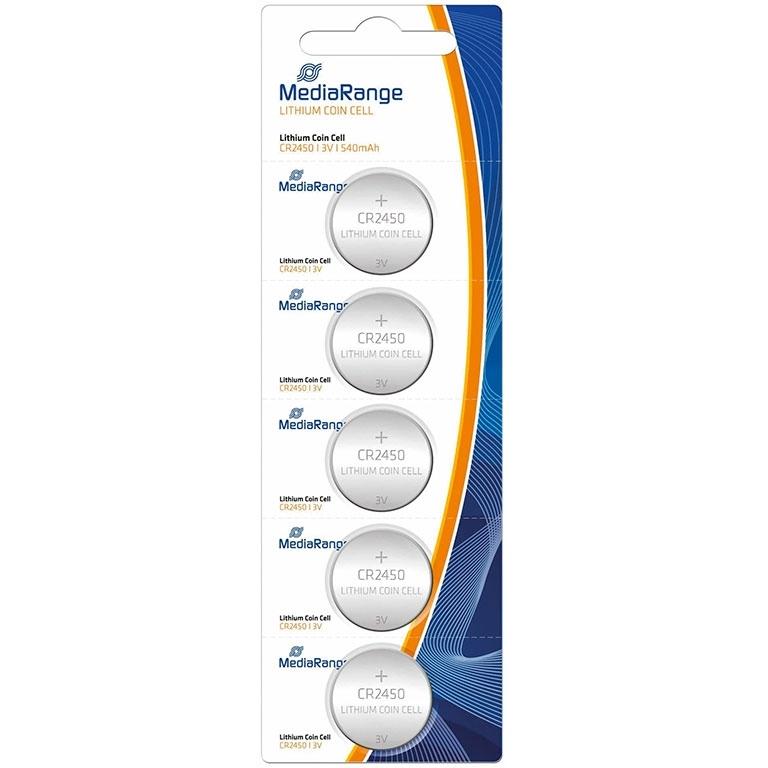MediaRange CR2450 Pilas Alcalinas Boton 3V 540mAh (5 Uds.)
