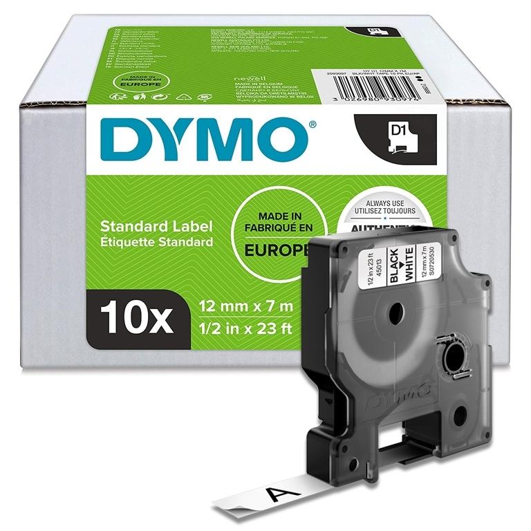 Dymo D1 Cinta Etiquetas 12mmx7m Negro/Blanco