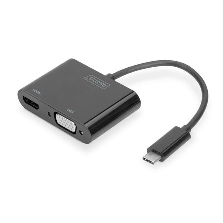 Digitus Adaptador Usb Type-C/Hdmi+Vga