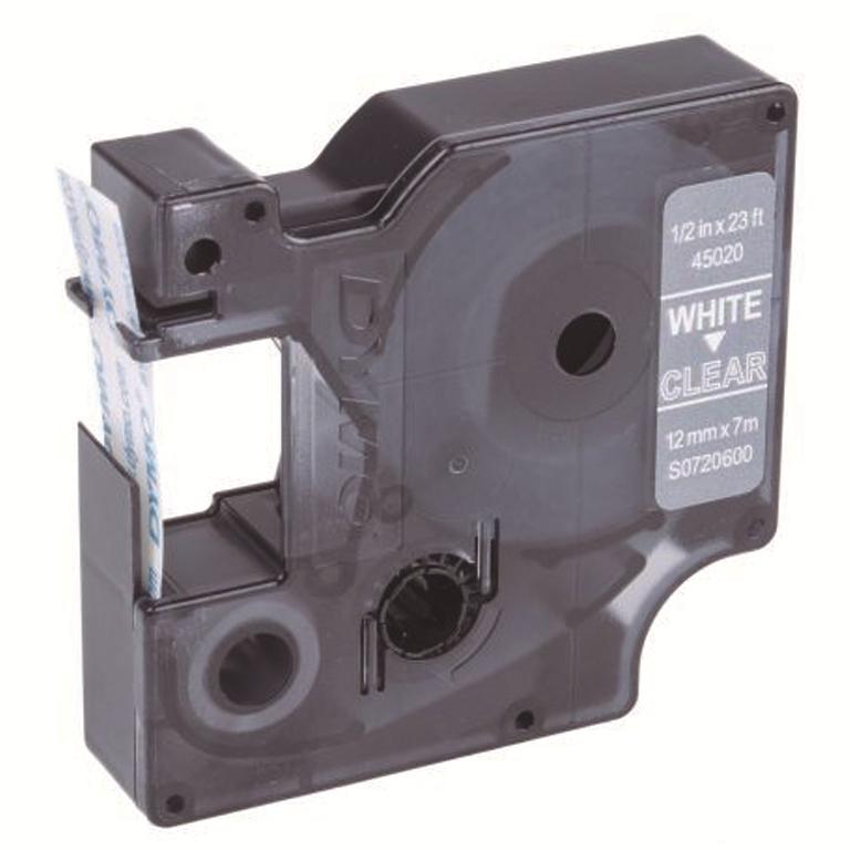 Dymo D1 Cinta Etiquetas 12mmx7m Blanco/Transparente