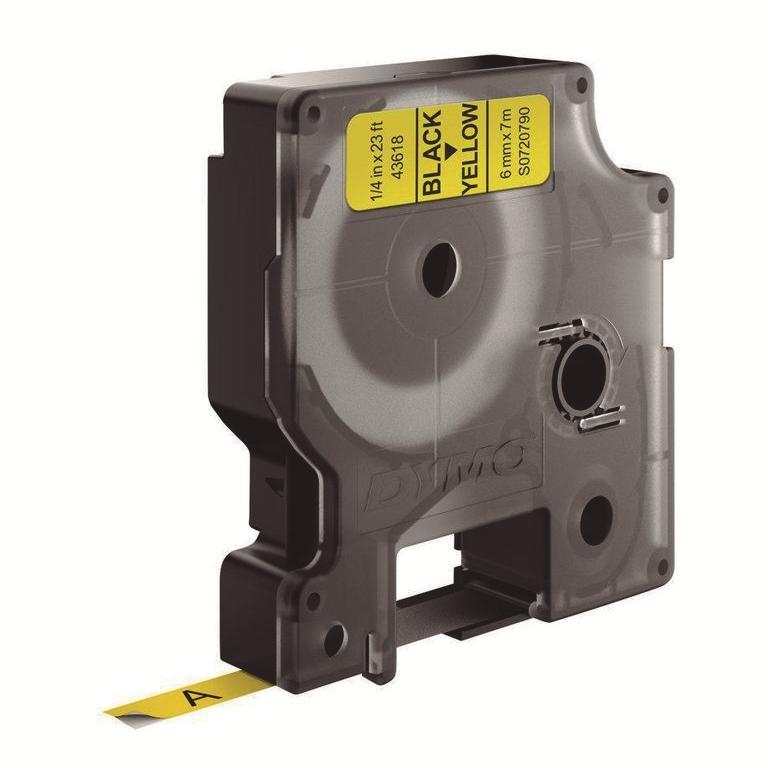 Dymo D1 Cinta Etiquetas 6mmx7m Negro/Amarillo