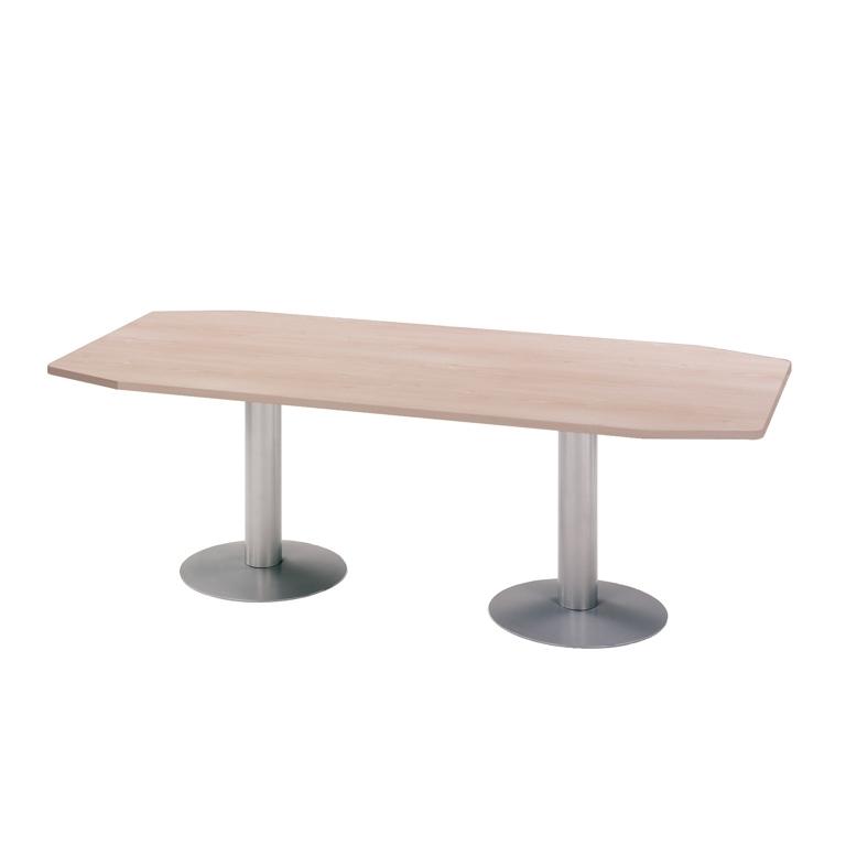 Rocada Mesa 220X100 Pies Columna Alumnio Y Tablero Haya