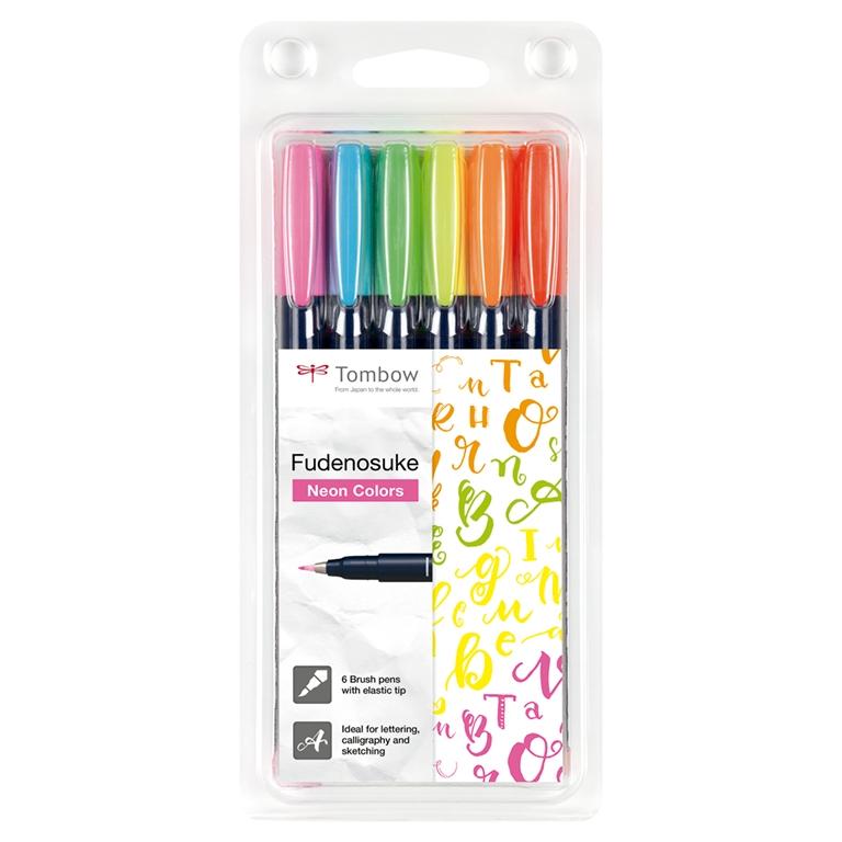 Tombow Estuche 6 Rotuladores Fudenosuke Fluor