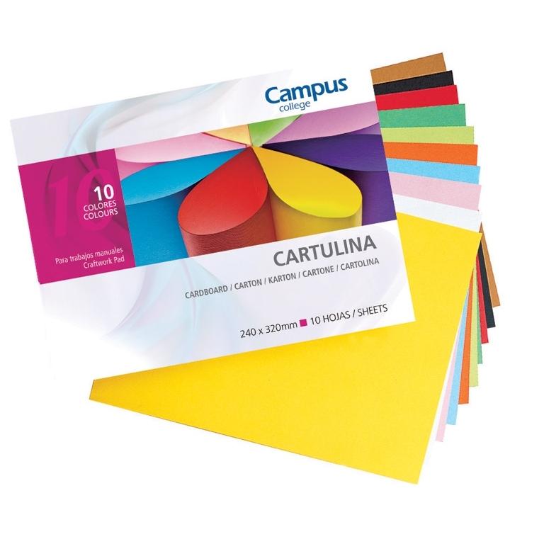 Campus Bloc Cartulina Folio 10H Surtidas