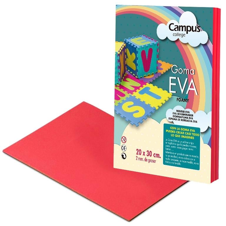 Campus College Goma Eva 200 x 300 mm. Rojo