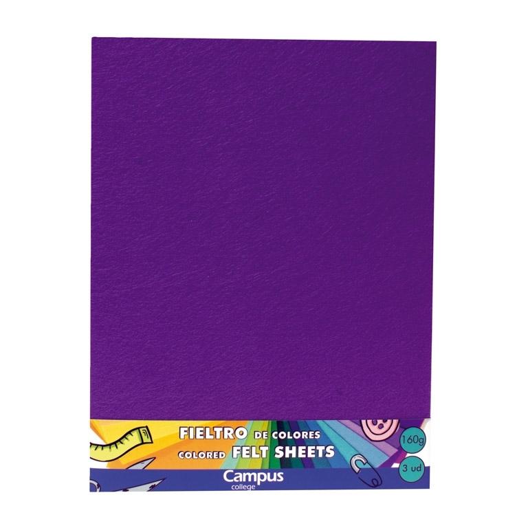 Campus Fieltro 23X30,5 160G Violeta/3Ud