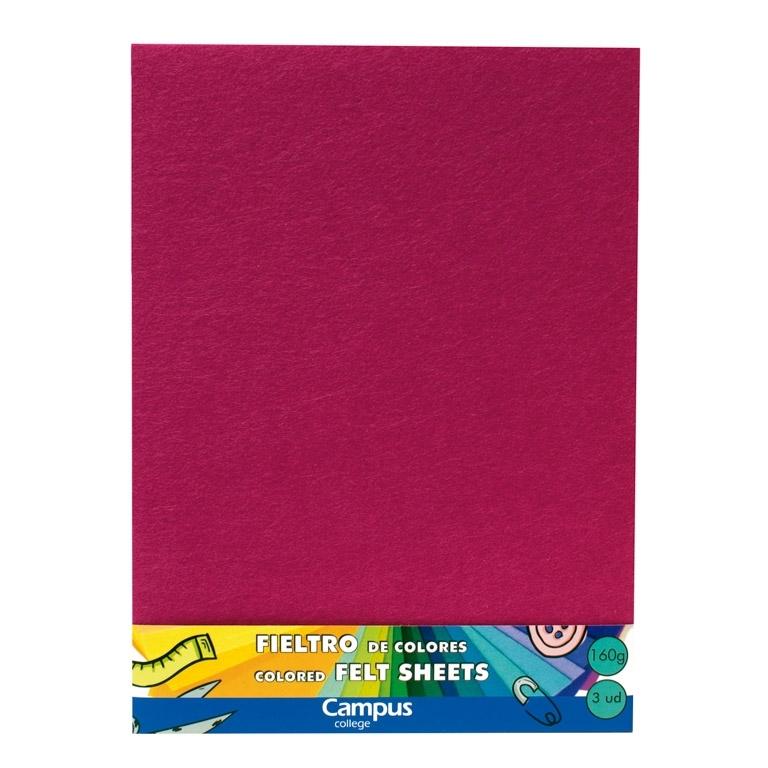 Campus Fieltro 23X30,5 160G Rosa Oscuro/3Ud