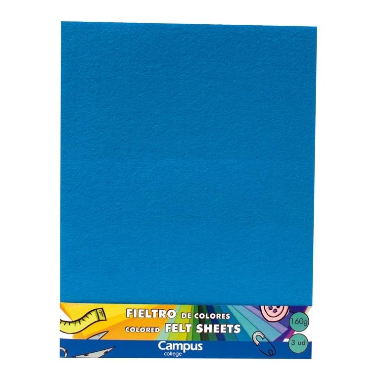 Campus Fieltro 23X30,5 160G Azul Claro/3Ud