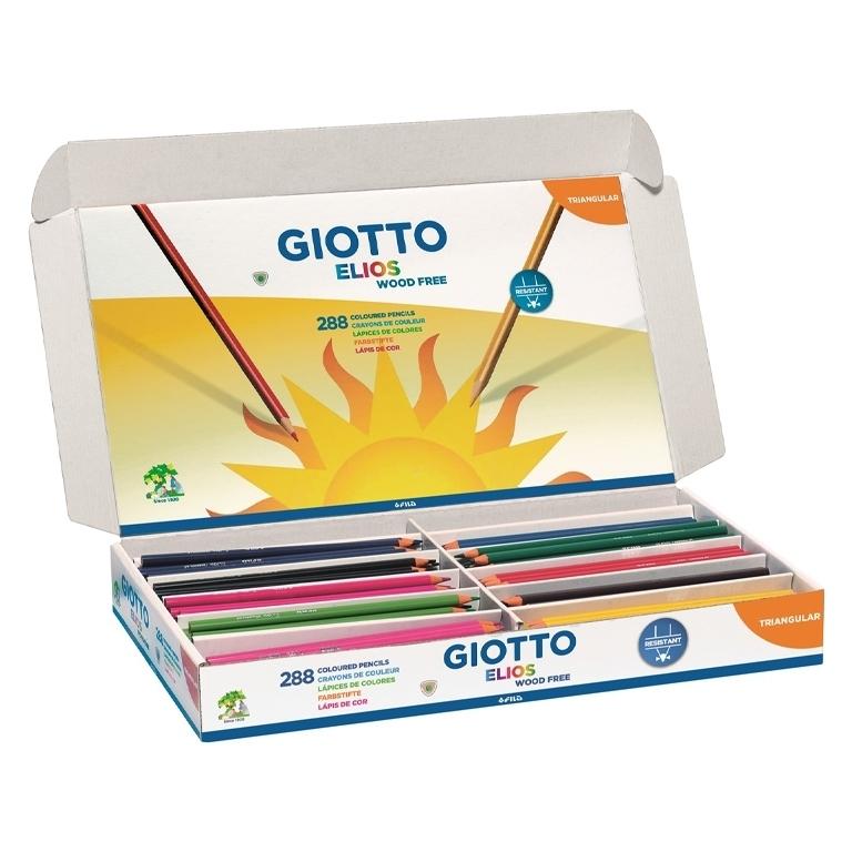 Giotto Elios Wood Free Lápices Colores Surtidos Caja 288 Ud.