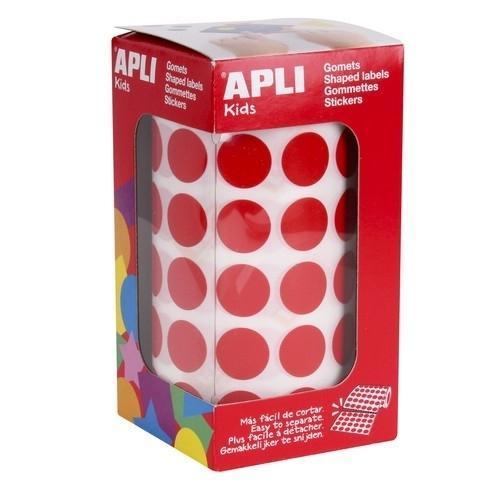 Apli Rollo Gomets Redondos 15 mm Rojo