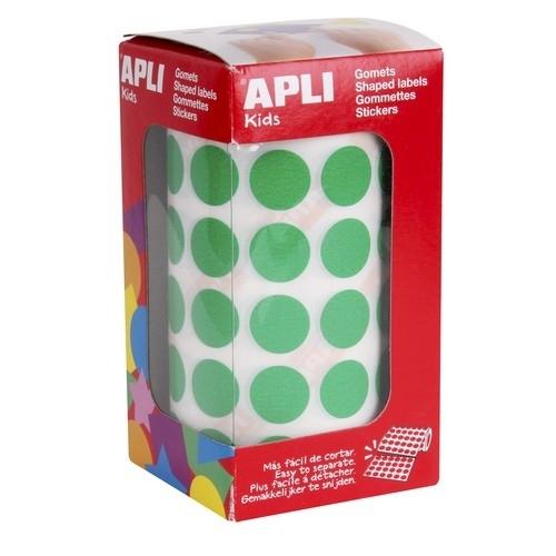 Apli Rollo Gomets Redondos 15 mm Verde