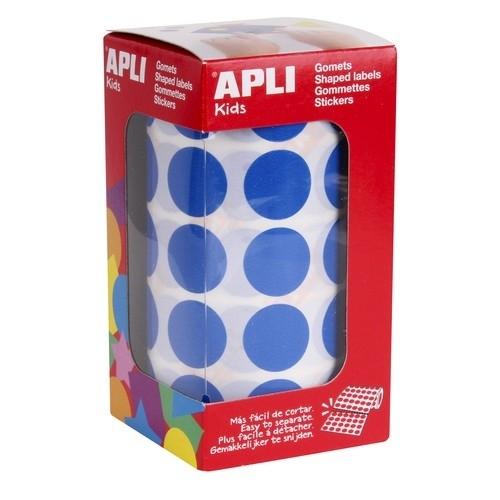 Apli Rollo Gomets Redondos 20 mm Azul