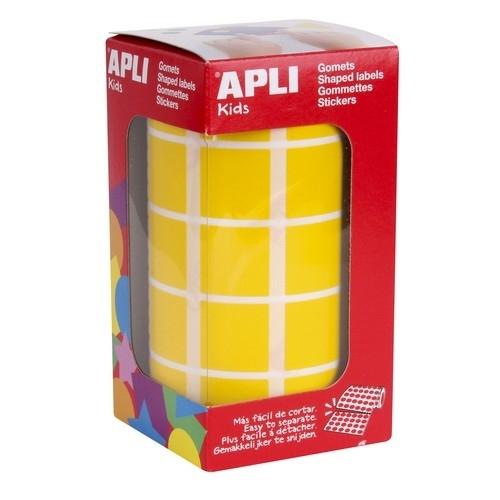 Apli Rollo Gomets Cuadrados 20 mm Amarillos