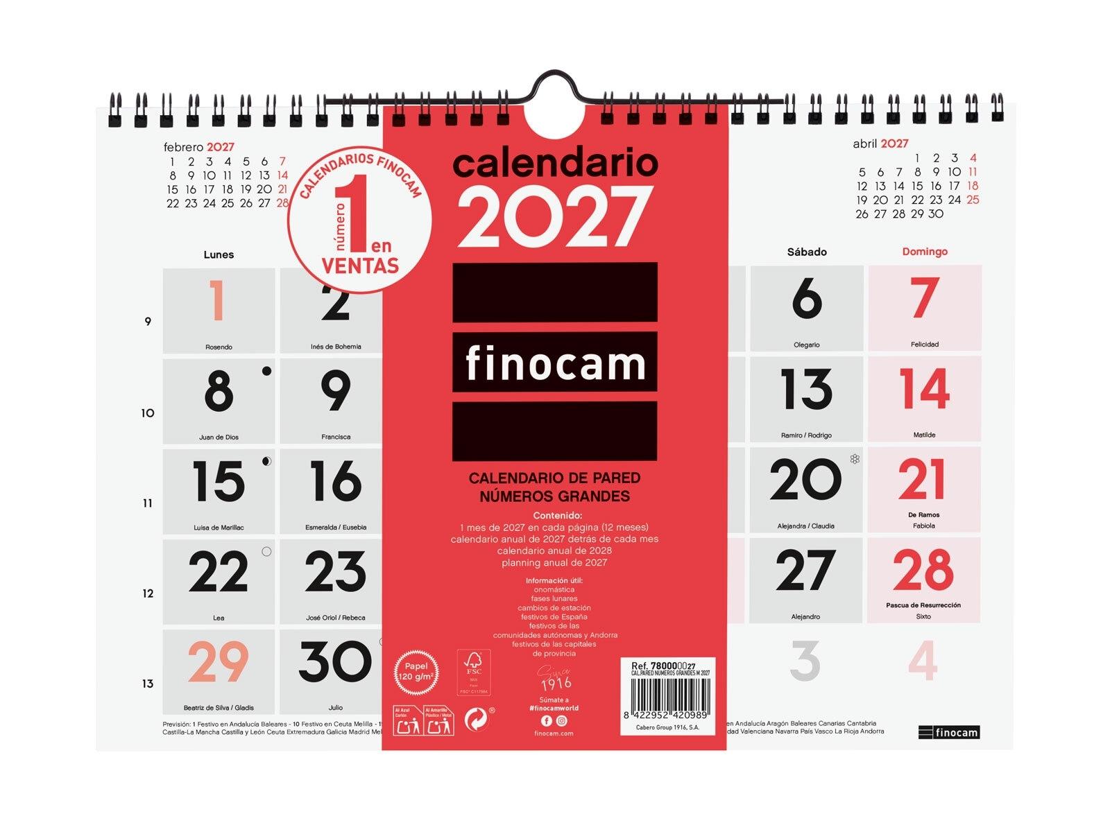 Finocam Calendario Pared N.Grandes M 2027+