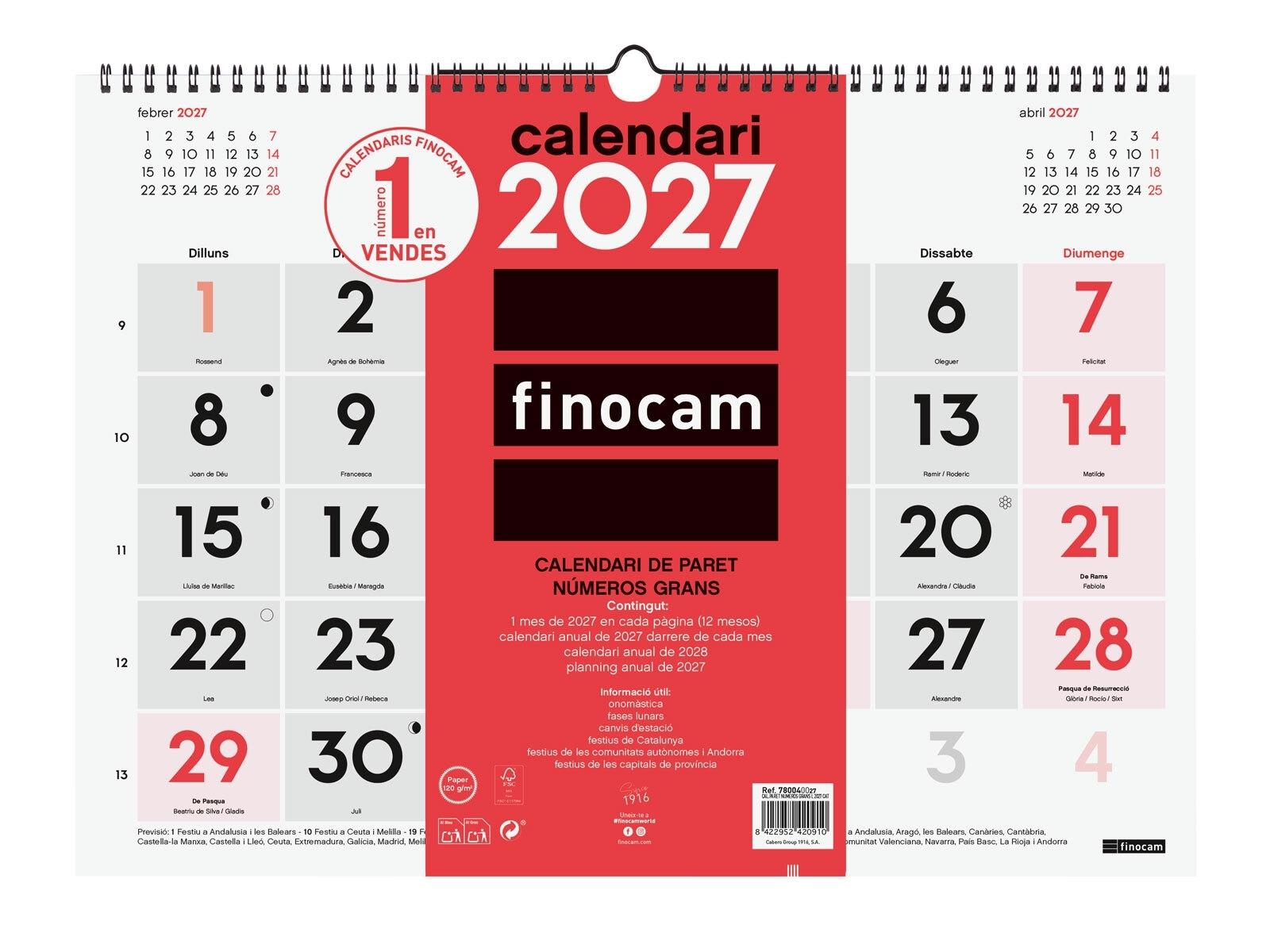 Finocam Calendario Paret N.Grans L 2027 Cat+