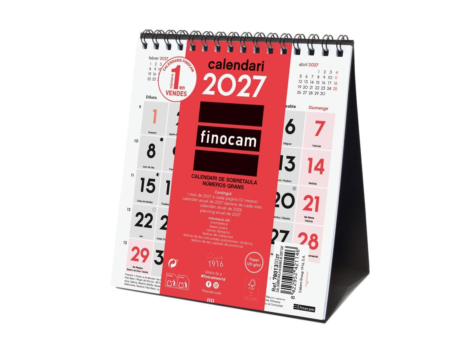 Finocam Calendario Sobret.N.Grans Xs 2027 Cat+