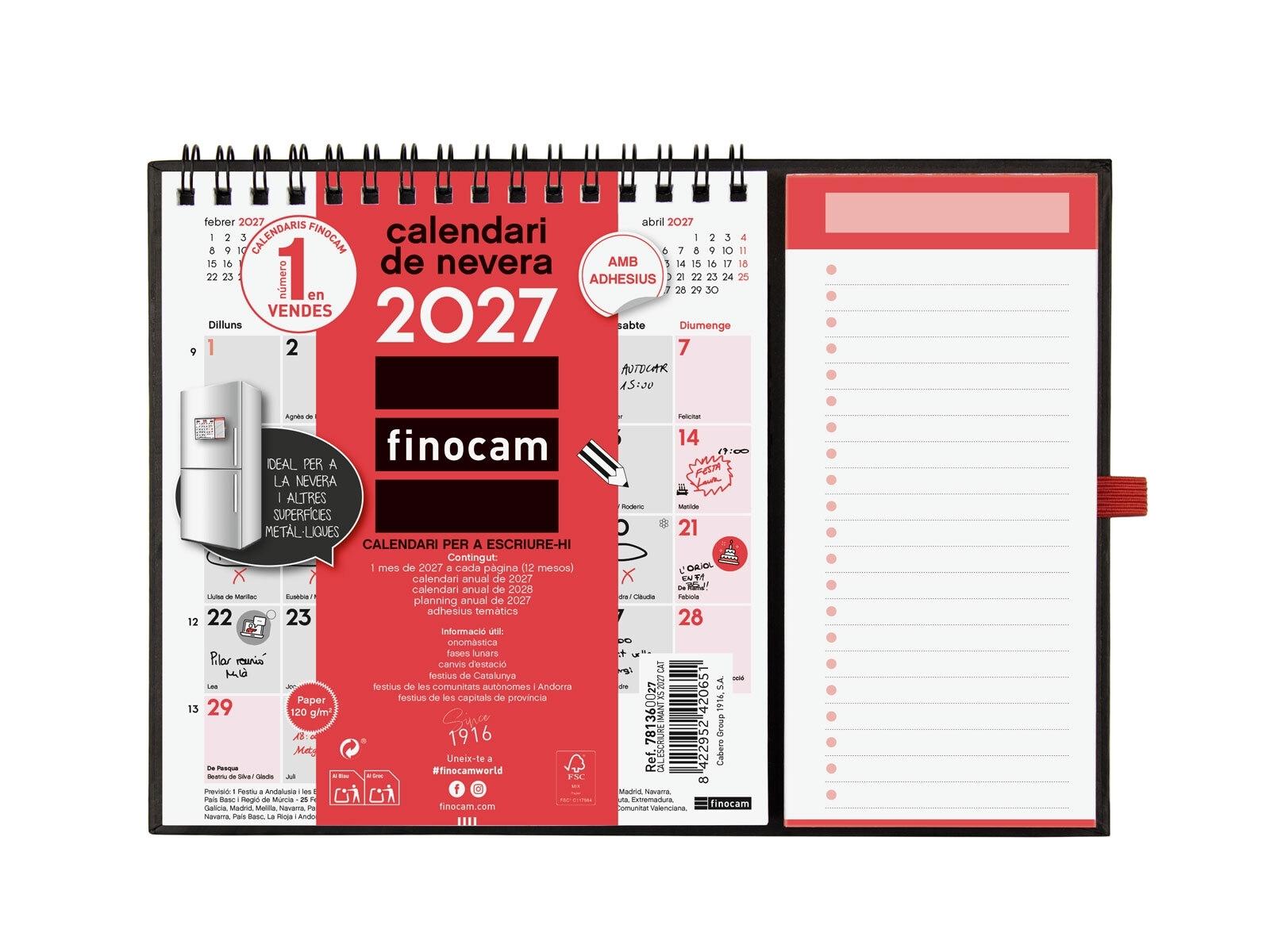 Finocam Calendario Escriure Imant Xs 2027 Cat+