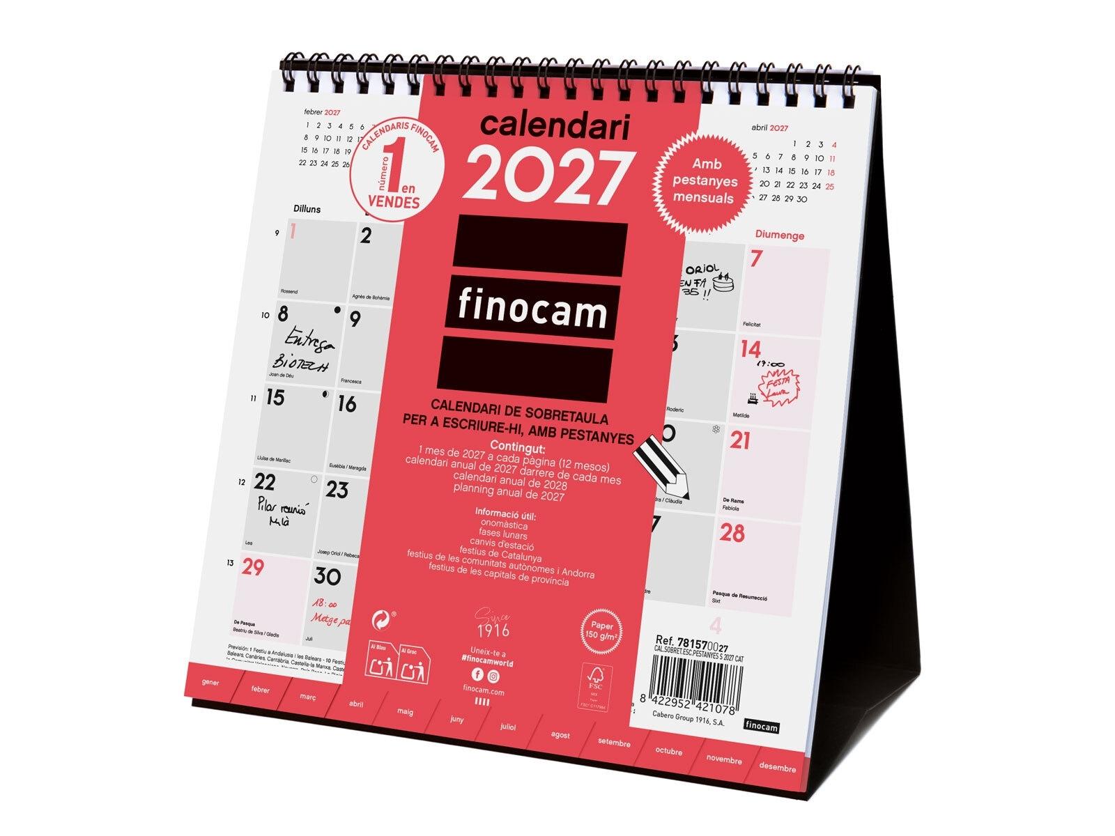 Finocam Calendario Sobret.Esc.Pestanyes S 2027Cat+