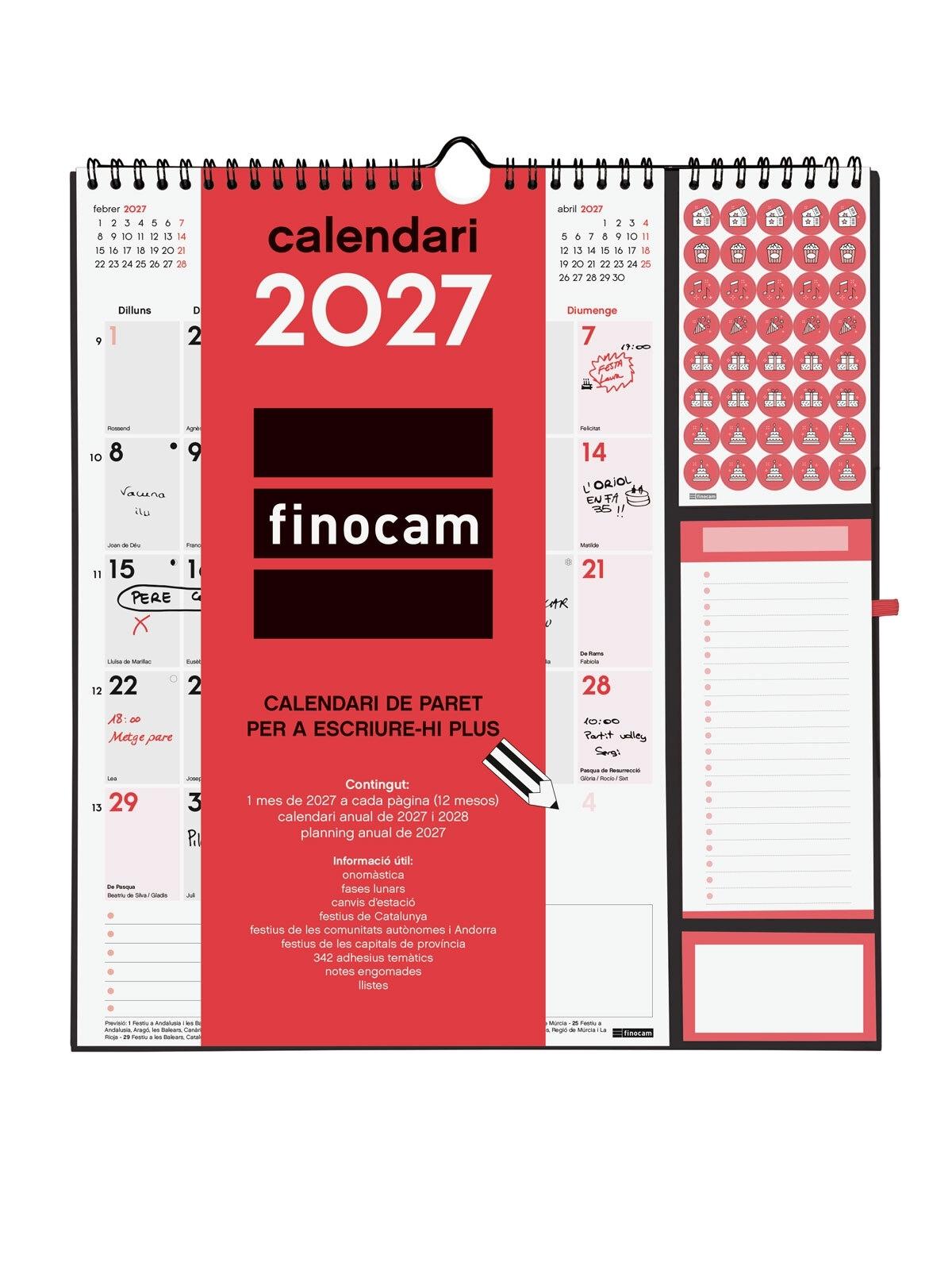 Finocam Calendario Paret Escriure Plus 2027 Cat+