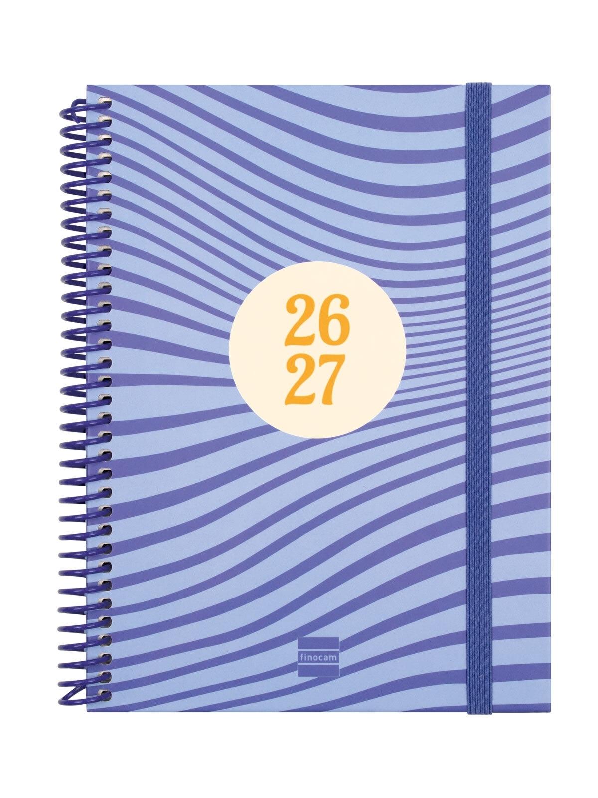 Finocam Agenda Escolar Diva 1/4 Semana Vista Horizontal 26-27 Olas Catalán