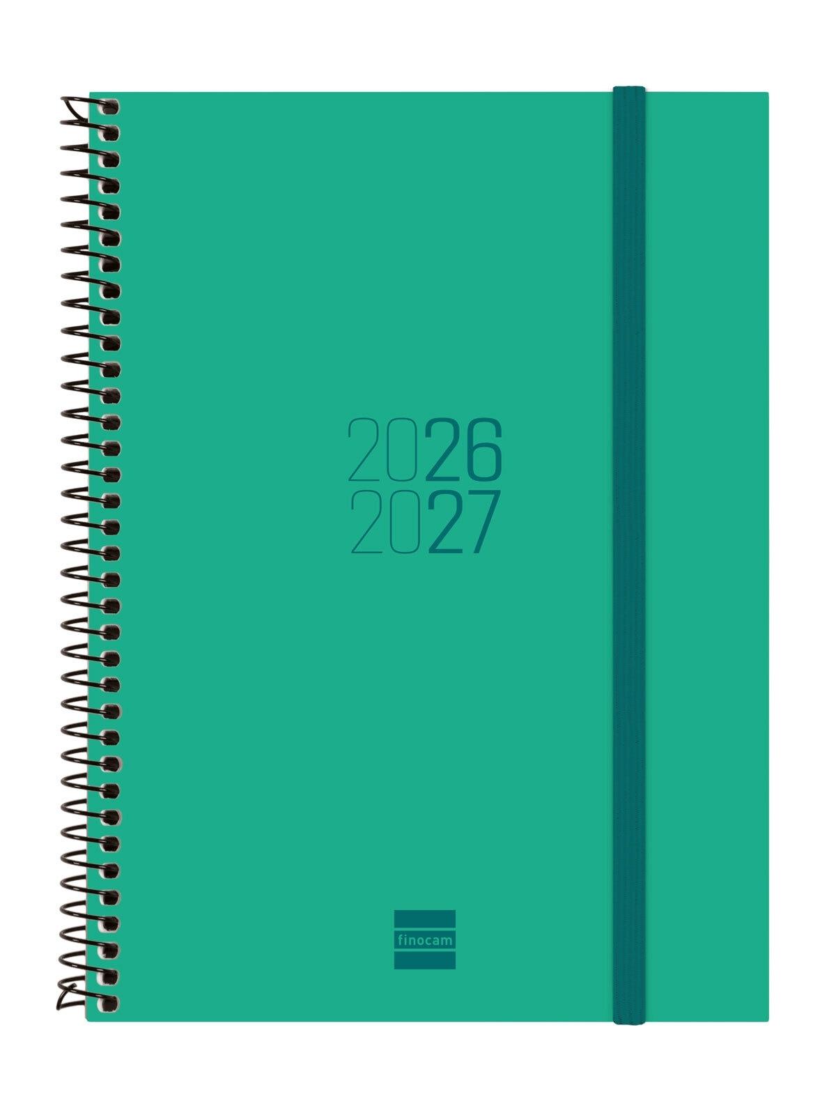 Finocam Agenda Escolar Espiral E10 Semana Vista Horizontal 26-27 Verde Catalán