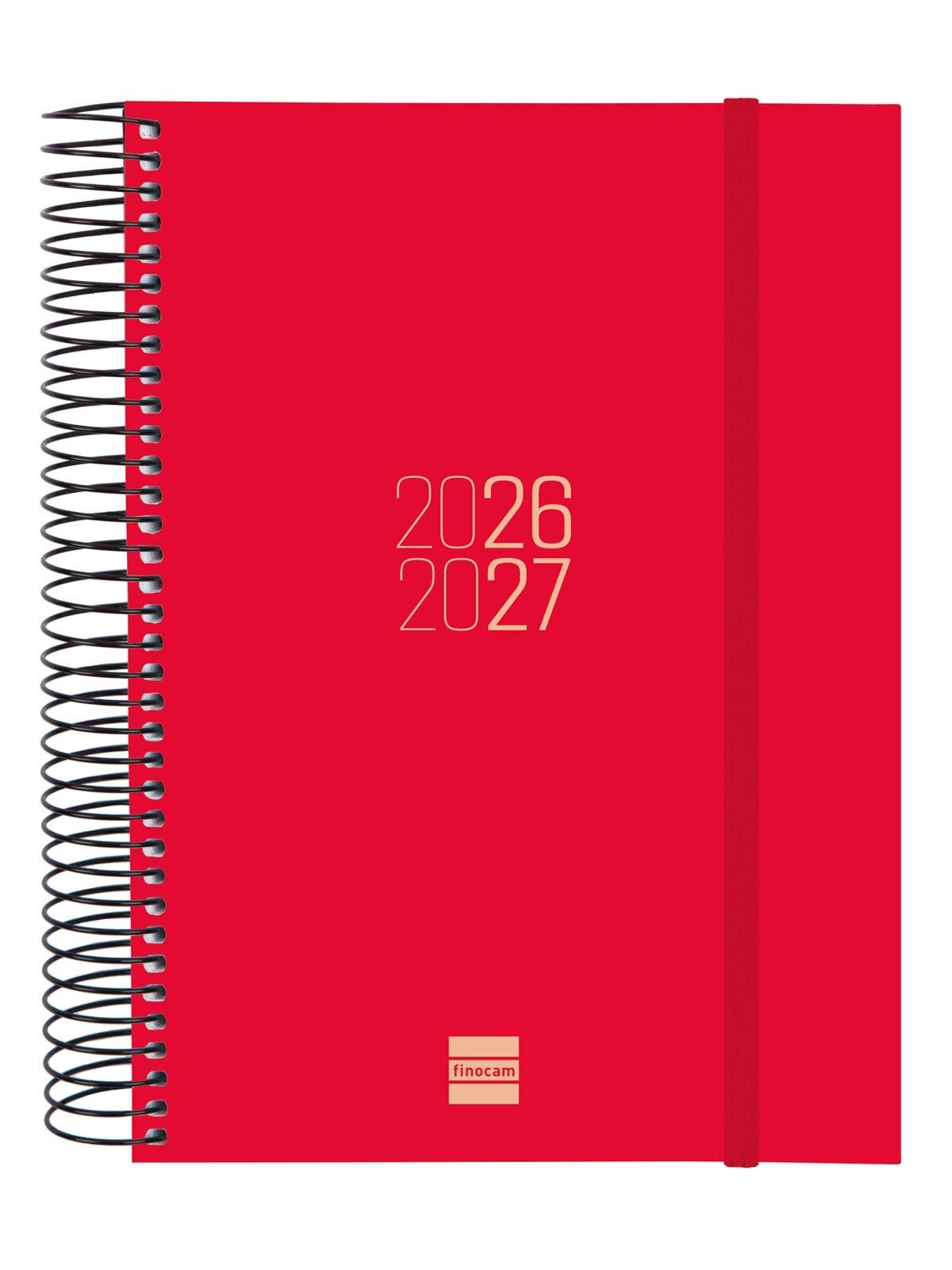 Finocam Agenda Escolar Espiral E10 1 Dia Página 26-27 Rojo Catalán