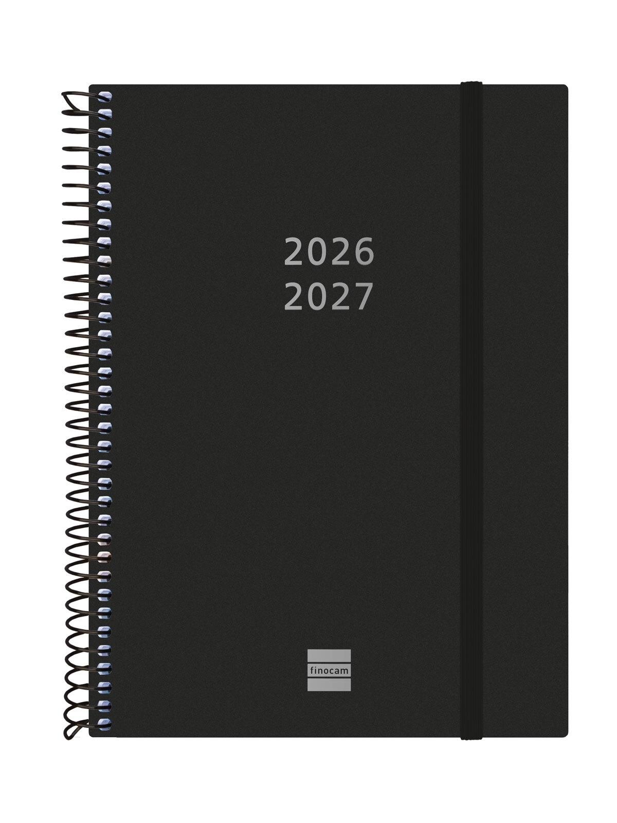 Finocam Agenda Escolar 18 Meses Espiral E10 Semana Vista Horizontal 26-27 Negro Internacional