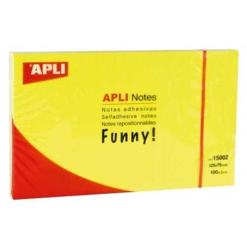 Apli Notas Adhesivas 125X75 Amarillo Fluor