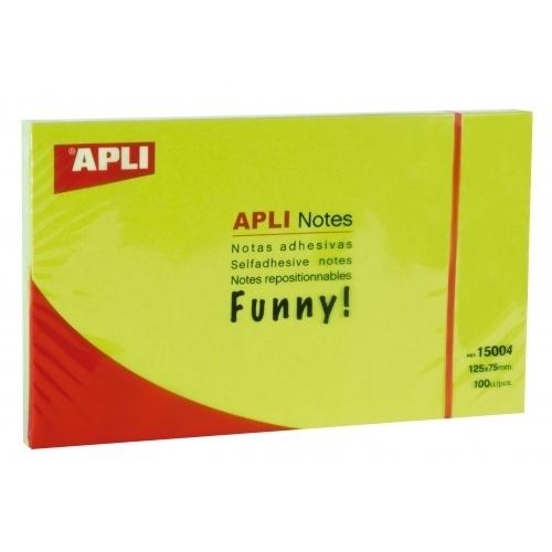 Apli Notas Adhesivas 125X75 Verde Fluor