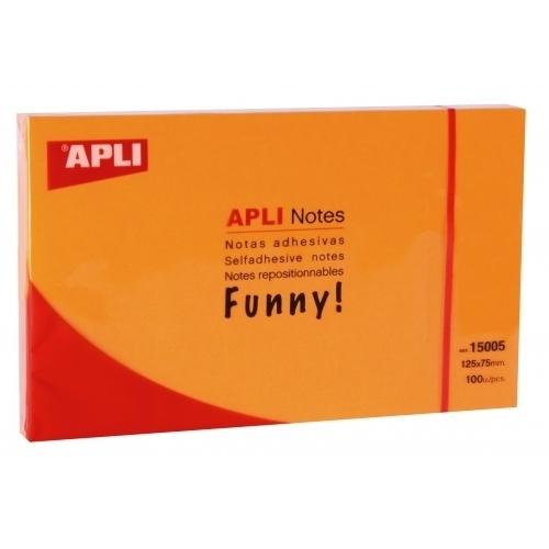 Apli Notas Adhesivas 125X75 Naranja Fluor