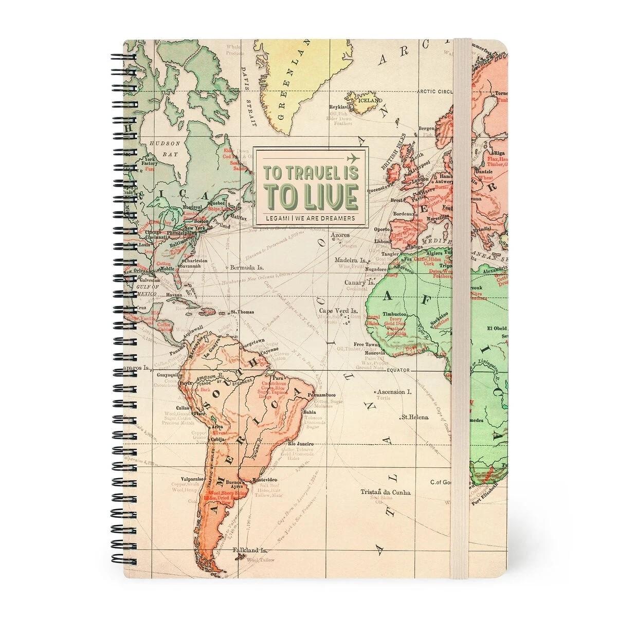 Legami Libreta Espiral A4 3 en 1 Portada Rígida Travel