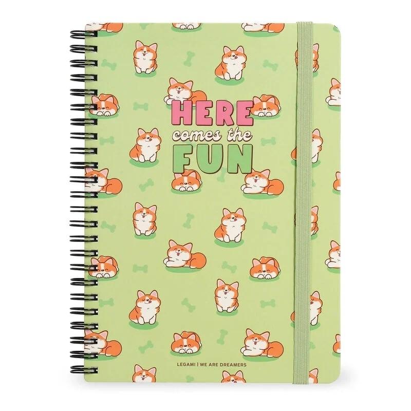 Legami Libreta Espiral A4 Rayado Portada Rígida Corgi