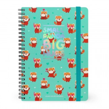 LIBRETA ESPIRAL A5 - PANDA ROJO