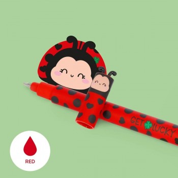 Legami Bolígrafo Gel Borrable 0,7mm Rojo Ladybug
