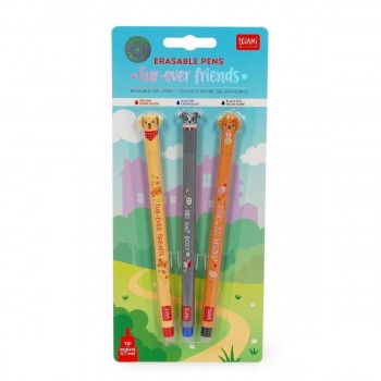 Legami Set 3 Bolígrafo Gel Borrable 0,7 Mm Golden + Bulldog + Poodle