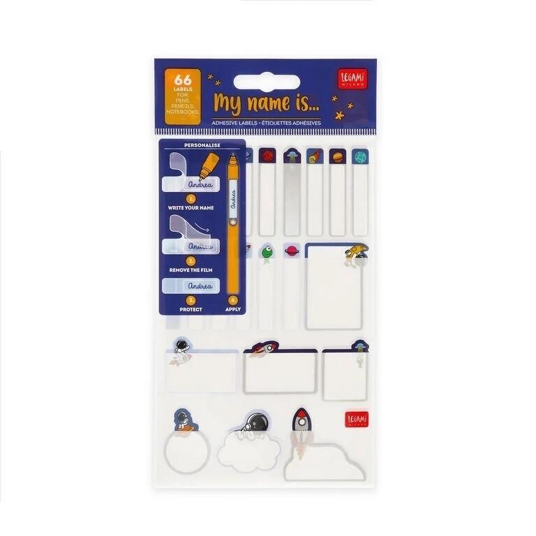 Legami Set 66 Etiquetas Adhesivas Película Protectora Space