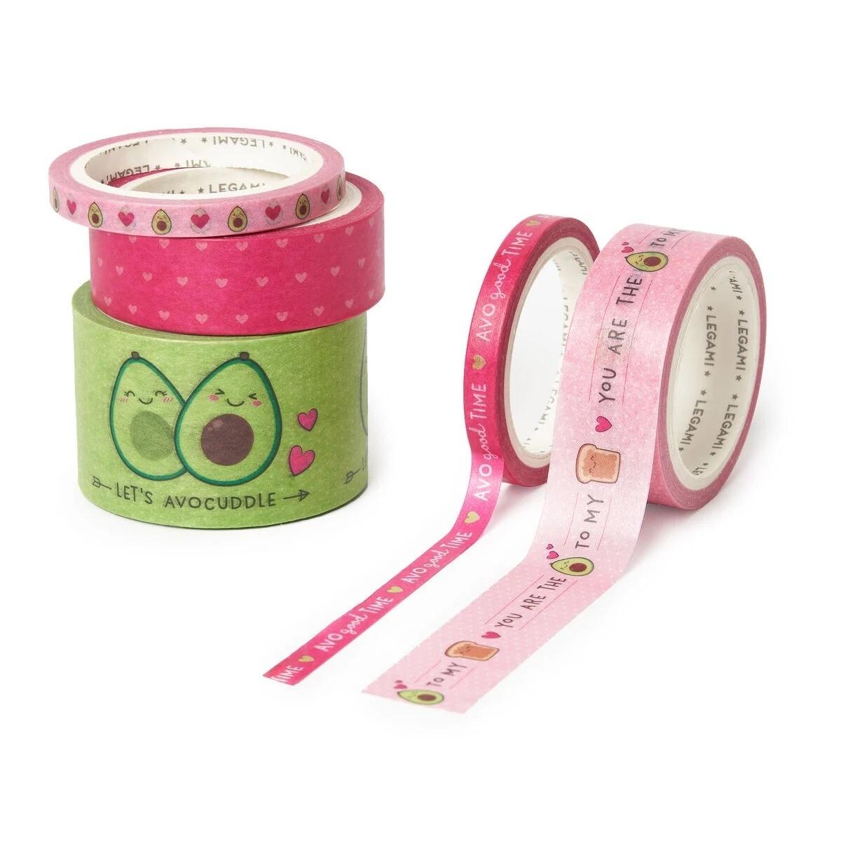 Legami Set 5 Cintas Decorativas Adhesivas Papel Avocado