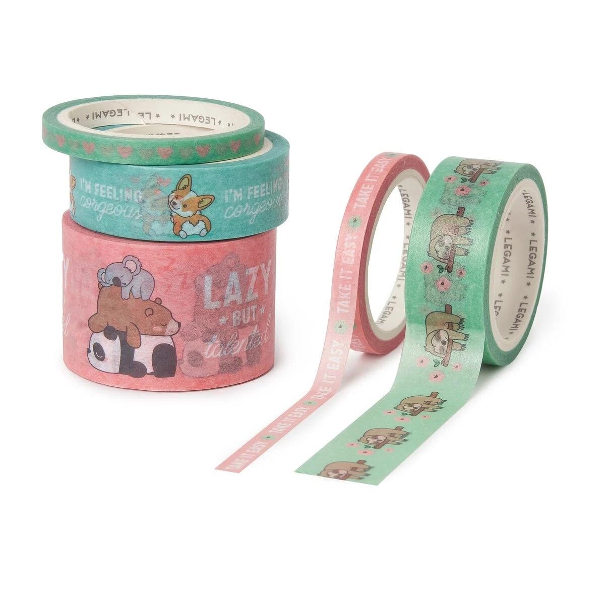 Legami Set 5 Cintas Decorativas Adhesivas Papel Cute Animals
