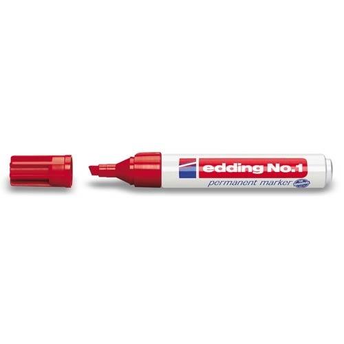 Edding No. 1 Marcador Permanente Punta Biselada 1-5 mm Rojo