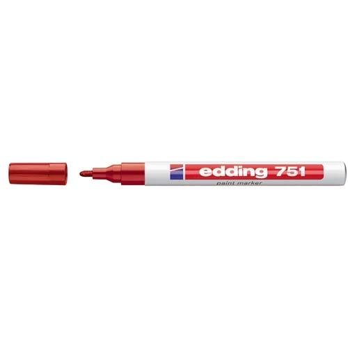 Edding 751 Marcador Tinta Opaca Permanente Punta Redonda 1-2 mm Rojo
