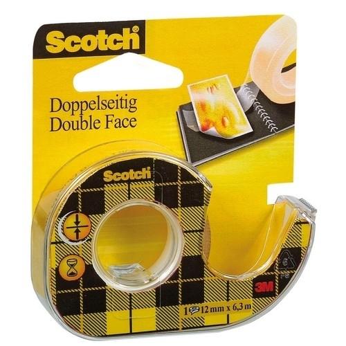 3M Scotch Portarrollos Mini + Cinta Adhesiva Doble Cara 12mmx6m