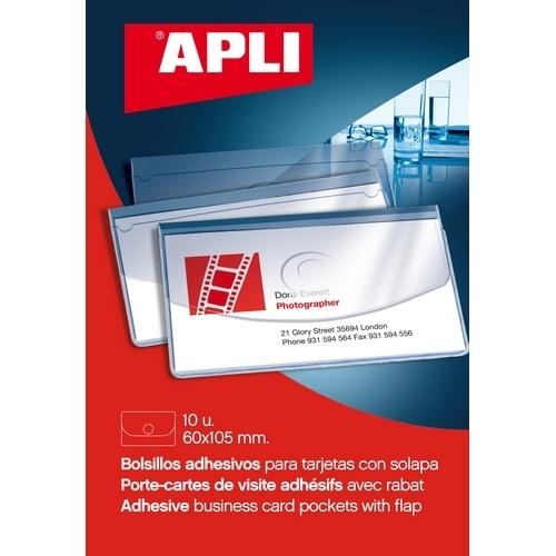 Apli Bolsillos Adhesivos Solapa Tarjetas