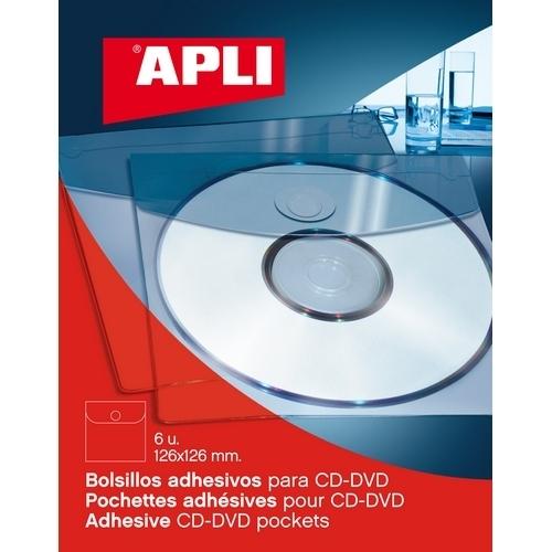 Apli Bolsillos Adhesivos Solapa CD