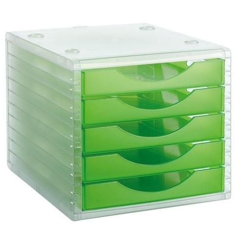 Archivo 2000 Archivotec Módulo 5 Cajones Traslúcidos Verde Kiwi